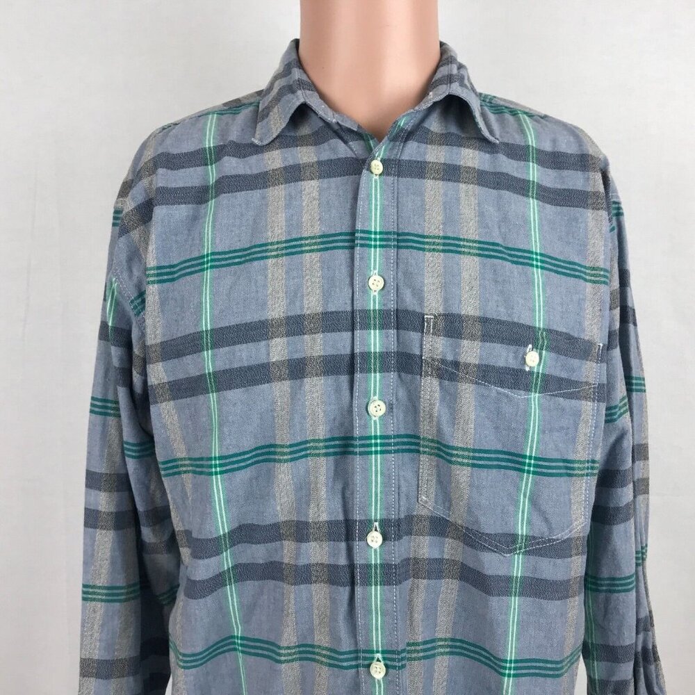 Vintage 90s Levis Plaid Shirt Mens Size S Blue Button Up Long Sleeve